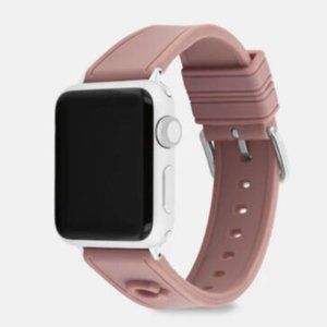 Coach Pink Silicone Apple Watch Strap, 38 Mm And 40 Mm (Open Box, never used)